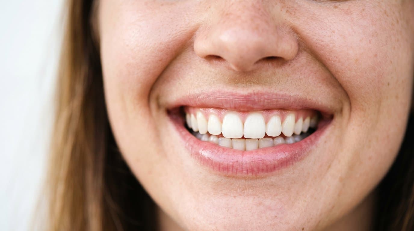 Bright, healthy smile after professional teeth whitening