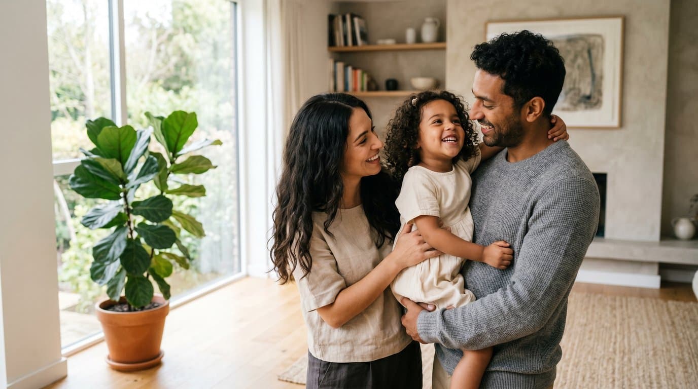 Happy family in a bright, welcoming space—family general dentistry in Stockton, CA
