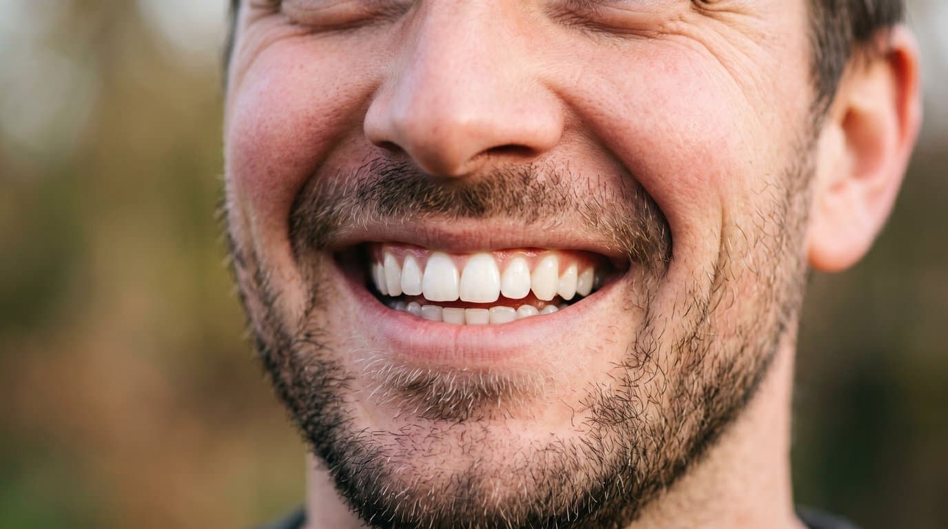 Healthy, natural-looking smile after restorative dental care