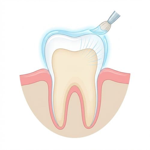 Illustration comparing tooth grooves before and after dental sealant placement