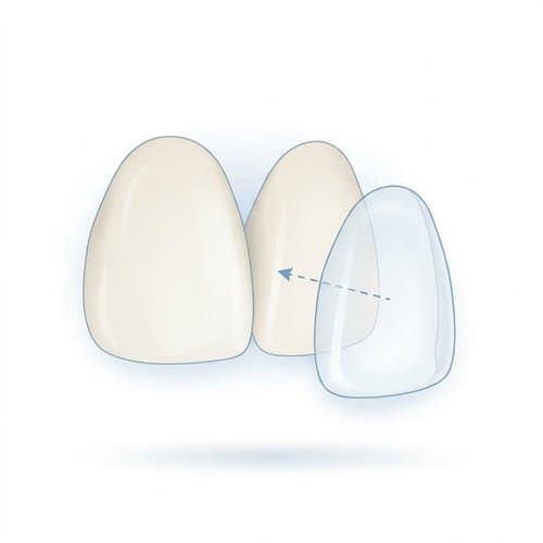 Close-up smile showing natural-looking veneer results